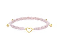 Cute Silver Heart with Knitting Rope Bracelet BR-1502-GP